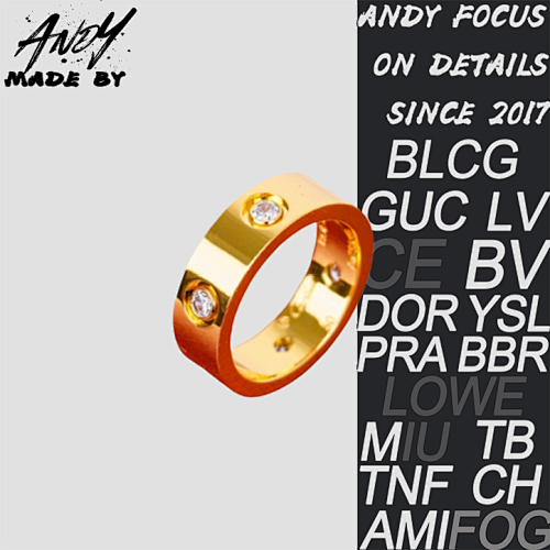 C Wide Six Diamond Ring In Gold