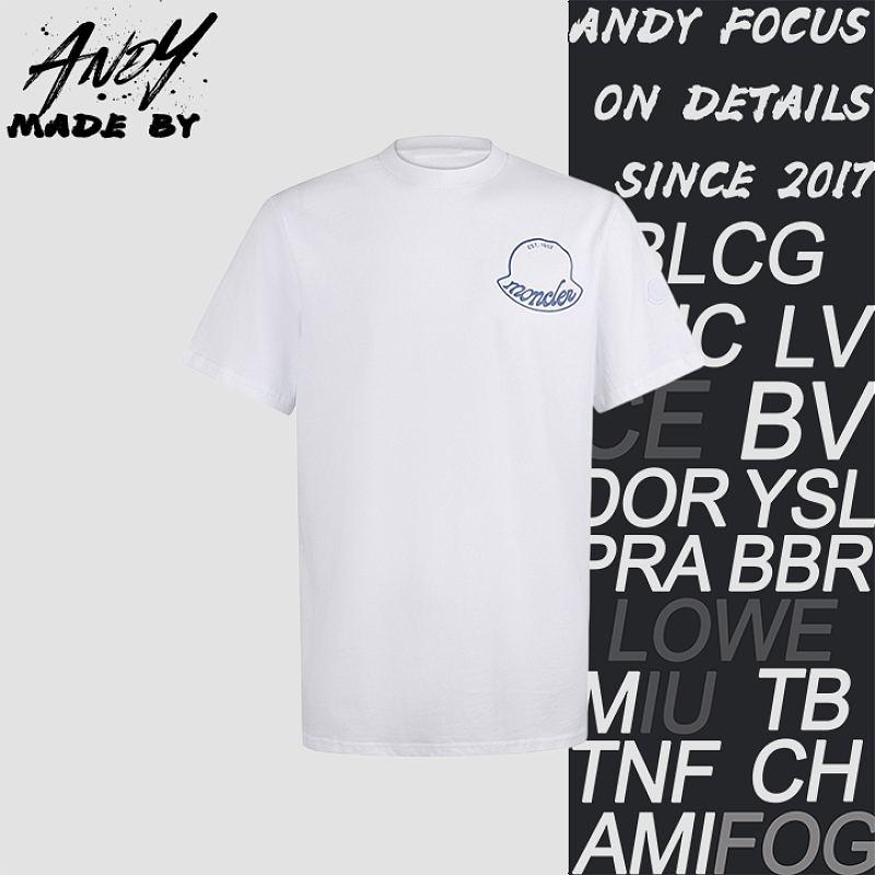 Moncler Cotton Logo Lightweight Crew Neck Standard Short Sleeve T-Shirt