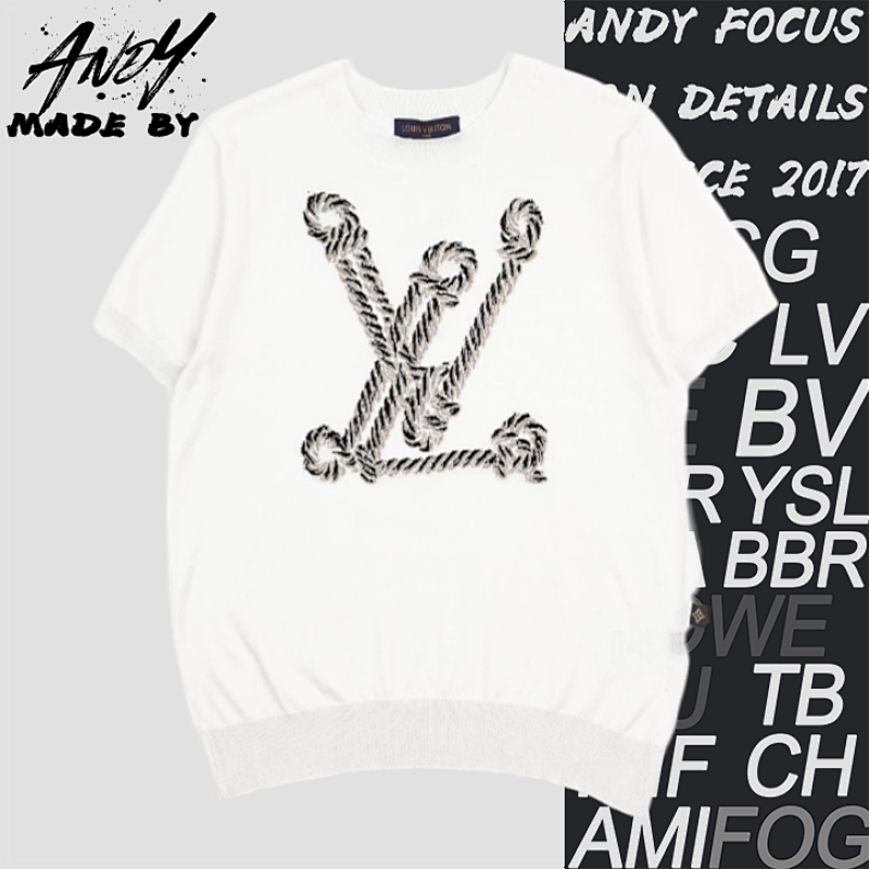 Louis Vuitton L V Rope Monogram Letter Jacquard Short-sleeved Shirt
