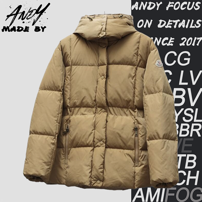 Agneux Square Elastic Waist Hooded Down Jacket
