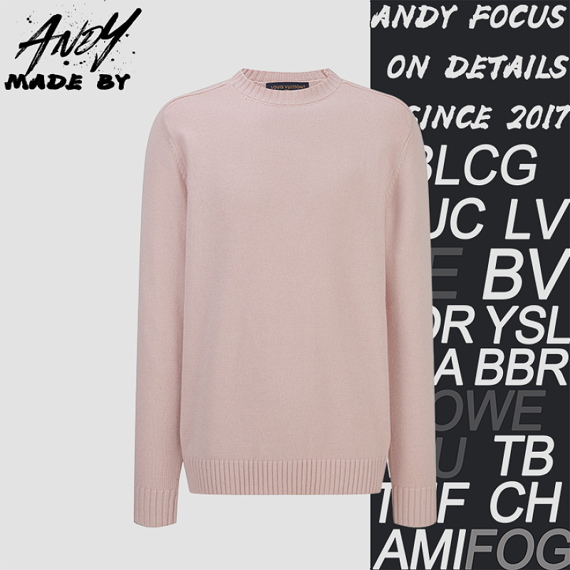 Louis Vuitton Solid Color Knit Sweater With Leather Label At The Back Neck