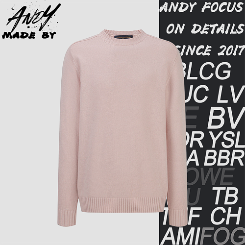 Louis Vuitton Solid Color Knit Sweater With Leather Label At The Back Neck