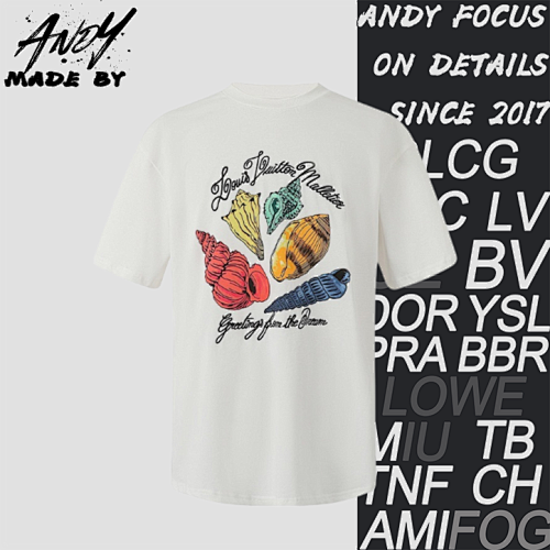 Louis Vuitton Letter Shell Print Crew Neck Short-Sleeve T-Shirt