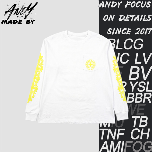 Long-sleeve Cross-back Yellow Sanskrit Print Shirt