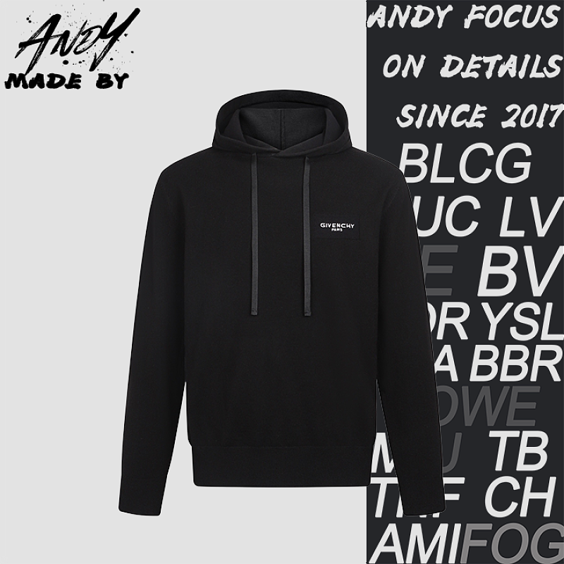 Givenchy Paris Logo Embroidered Sweater Hoodie