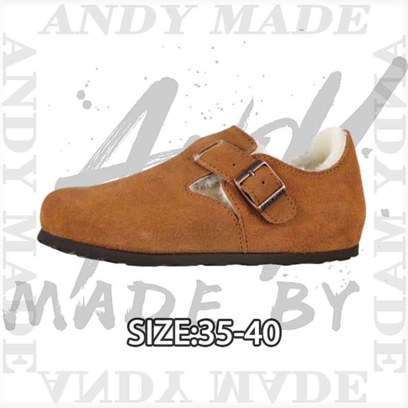 Birkenstock Maroon Full-coverage Slip-on Shoes With Fur Trim