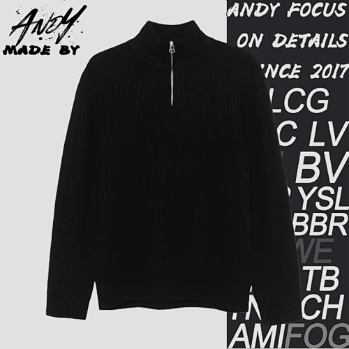 Vertical Striped Sweater With Sleeve Patch