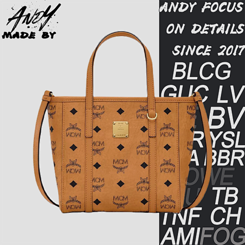 Mcm Classic Monogram Printed Basket Tote Bag