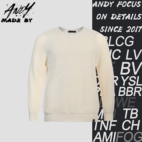 Louis Vuitton Chunky Knit Ribbed White Sweater