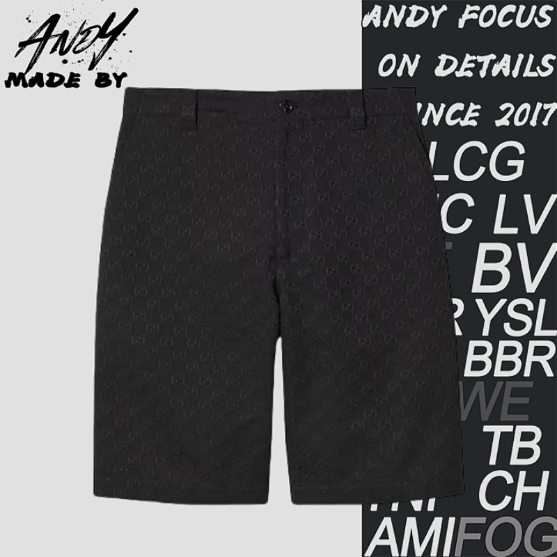 G Ucci Obscure Double G Red And Green Logo Shorts