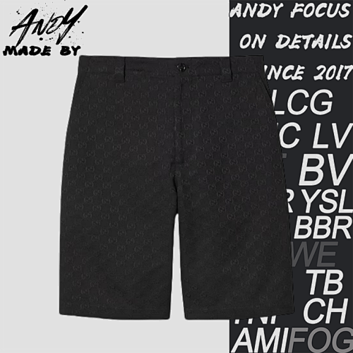 G Ucci Obscure Double G Red And Green Logo Shorts