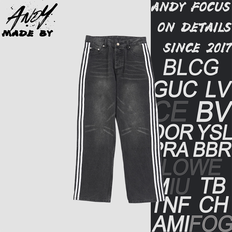 Collab AD Three-stripe Washed Show Jeans