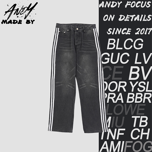 Collab AD Three-stripe Washed Show Jeans