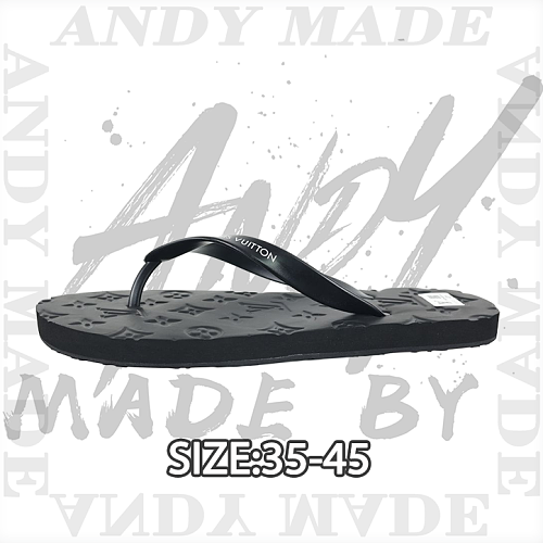Louis Vuitton Embossed Black Flip-flops