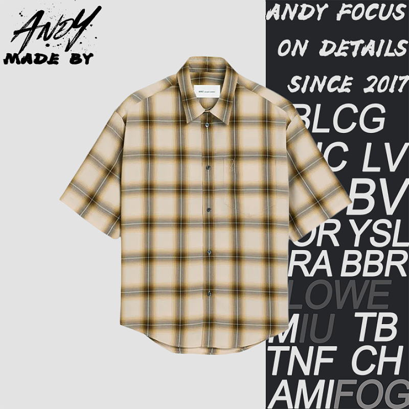 Heart Plaid Short-Sleeve Shirt
