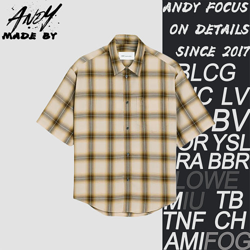 Heart Plaid Short-Sleeve Shirt