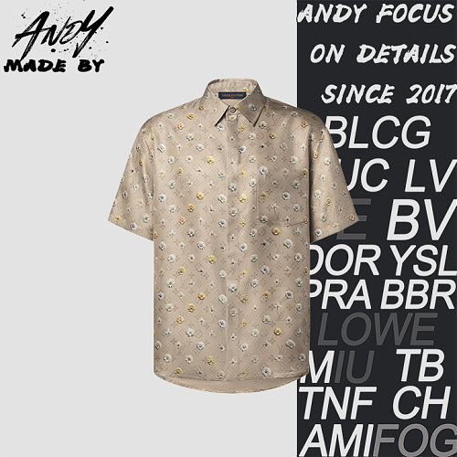 Short-sleeve Shirt With Full Daisy Vintage Print