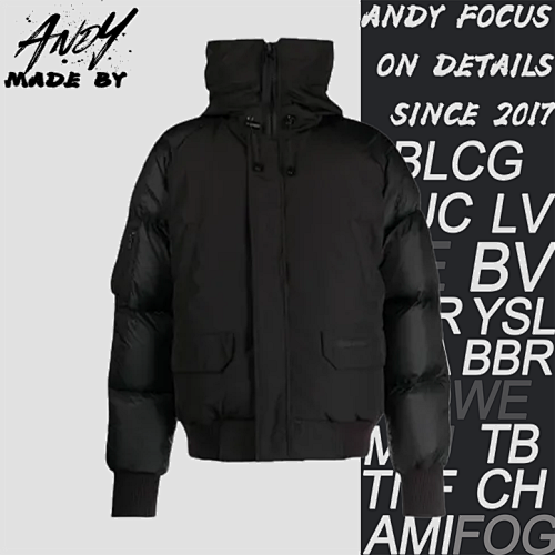 Soft-Sleeve Aviator Hooded Down Jacket