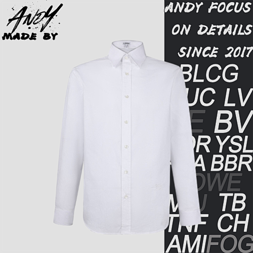 Loewe Cotton Single-Breasted Embroidered Long-Sleeve Shirt