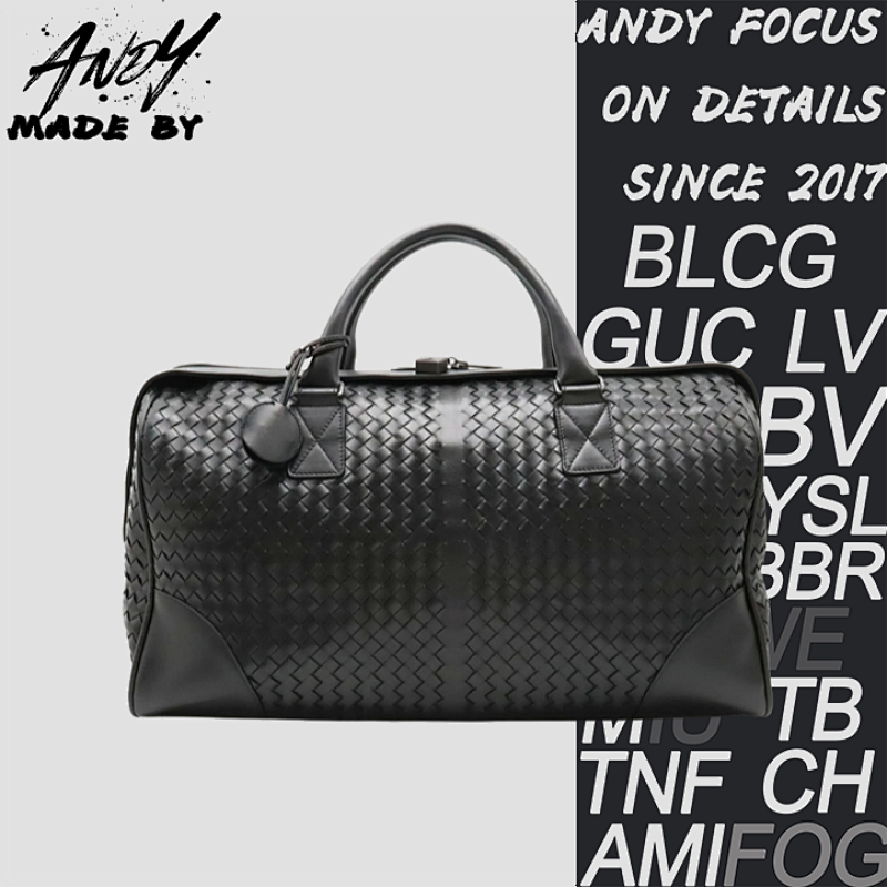 BV Full Sheepskin Woven Travel Bag Black