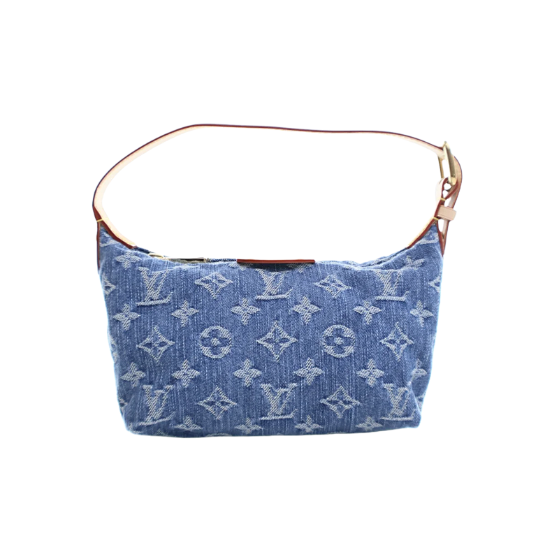 L V Denim Lunch Box Handbag