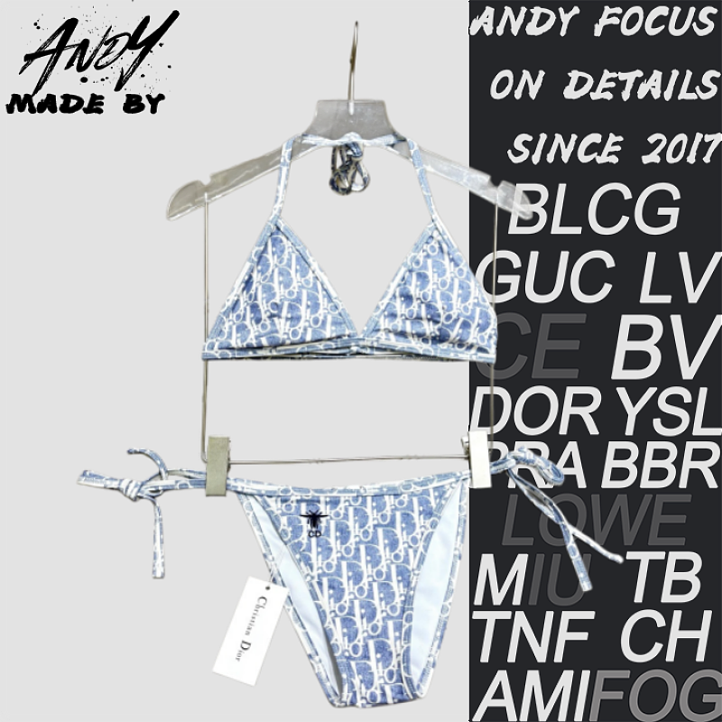 Dior Bikini Swimsuit Cotton Scarf 2-piece Set