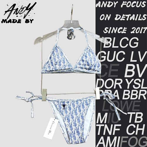 Dior Bikini Swimsuit Cotton Scarf 2-piece Set