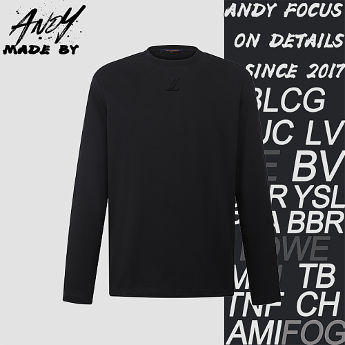 L V Embossed Logo Long-Sleeve T-Shirt