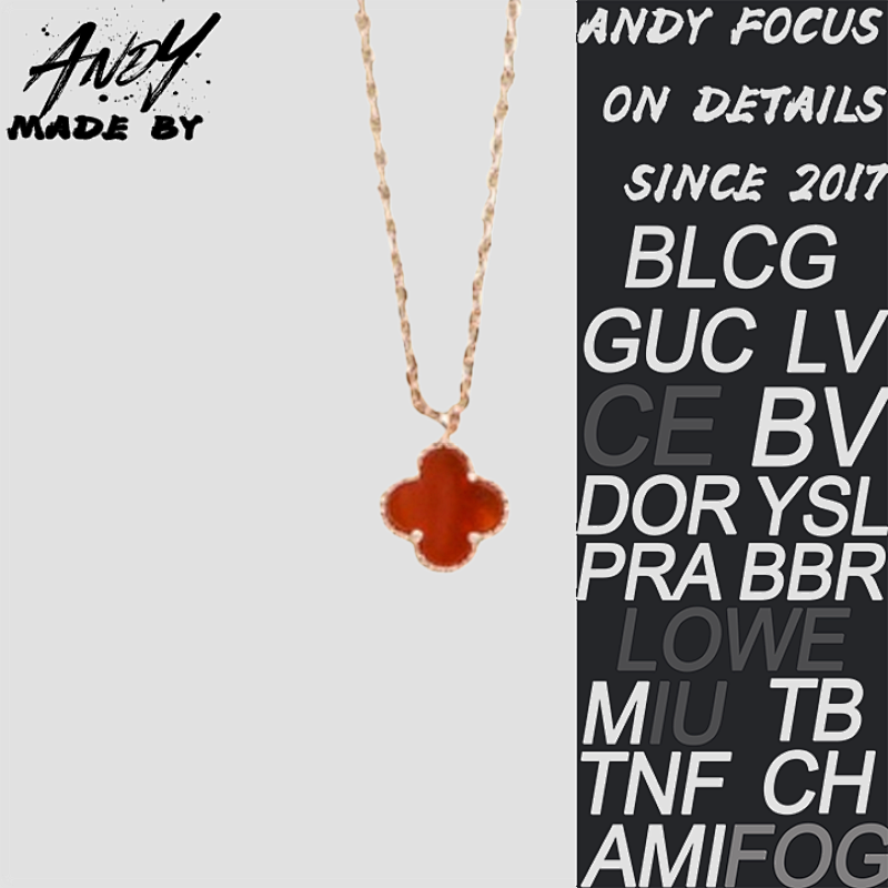 Van Four-leaf Clover Necklace Red Agate Small Size