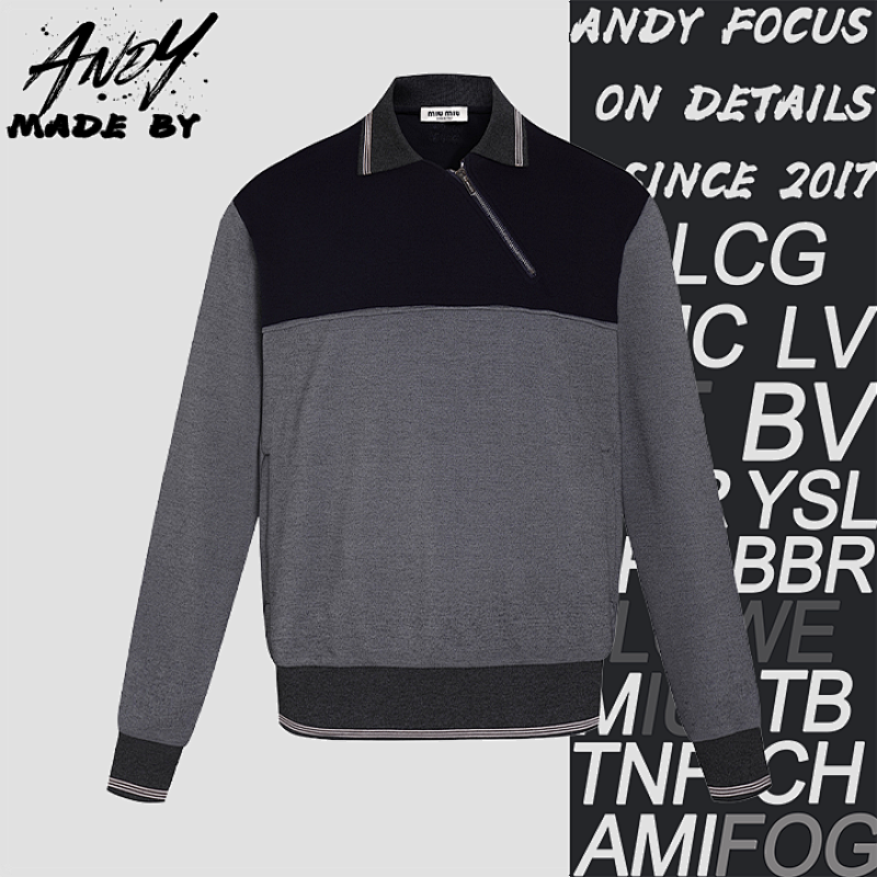 Contrast Color Long Sleeve Side Zip Sweatshirt