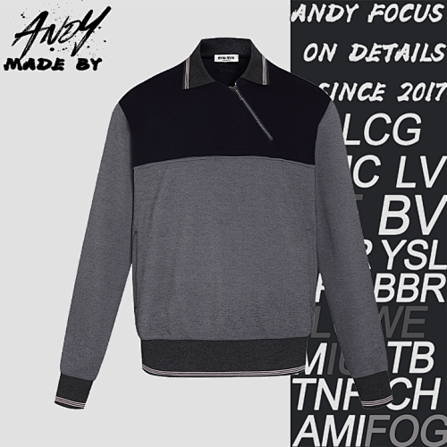 Contrast Color Long Sleeve Side Zip Sweatshirt