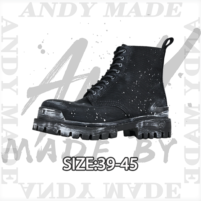 Balenciaga Splatter Paint Distressed Martin Boots