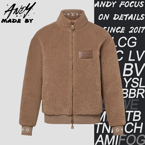 L V Lambhair Coat In Coffee Color