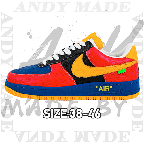 L VxNike AirForce1LowAirForce Heavy Joint Brand Red Blueandblack