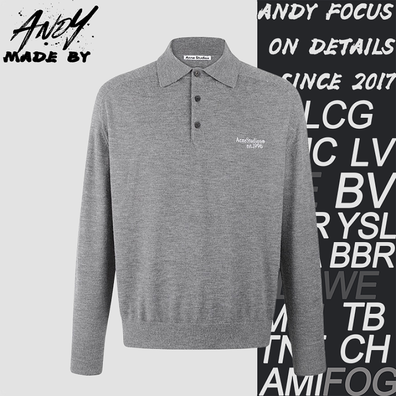 Embroidered Logo Wool Knit Sweater