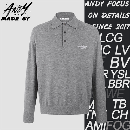 Embroidered Logo Wool Knit Sweater