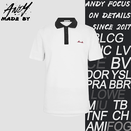Embroidered Color-block Short-Sleeve Polo Shirt With Snap Buttons