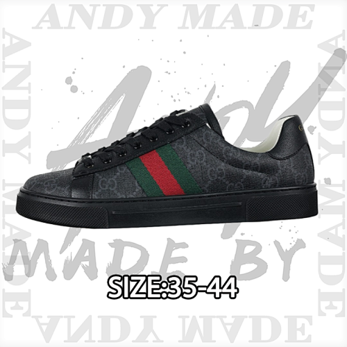 Gucci Ace Leather Round Toe Lace-up Non-slip Low-top Sneakers