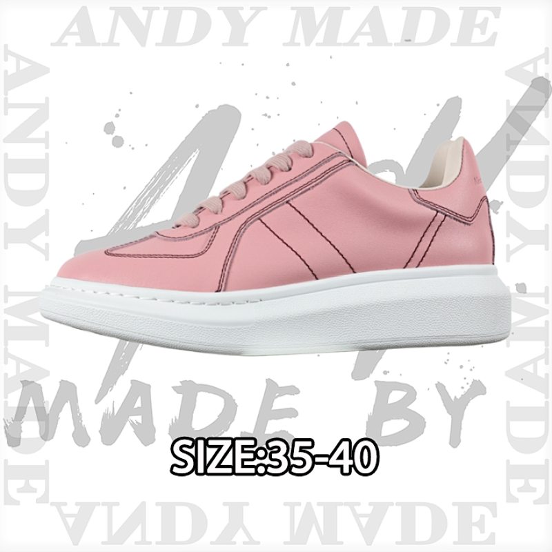 Alexander McQueen Oversized Calfskin Round Toe Lace-Up Platform Low-Top Casual Shoes