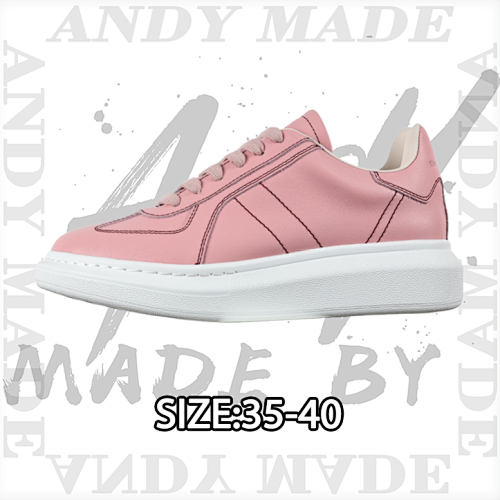 Alexander McQueen Oversized Calfskin Round Toe Lace-Up Platform Low-Top Casual Shoes