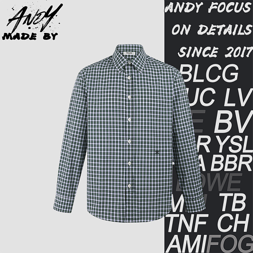 Checkered Cotton Poplin Shirt With Embroidered Logo