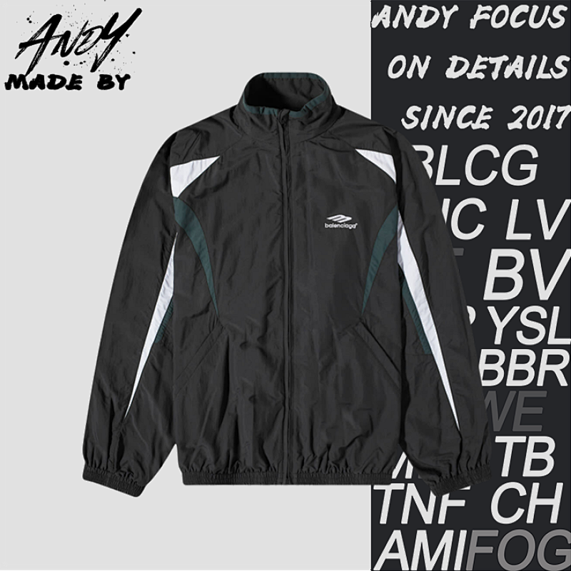 Balenciaga B Alenciaga Black Green White Color Blocked Jacket
