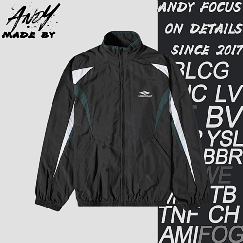 Balenciaga B Alenciaga Black Green White Color Blocked Jacket