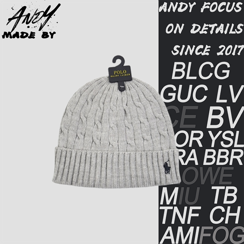 Ralph Lauren Rolled-brim Wool Beanie Grey