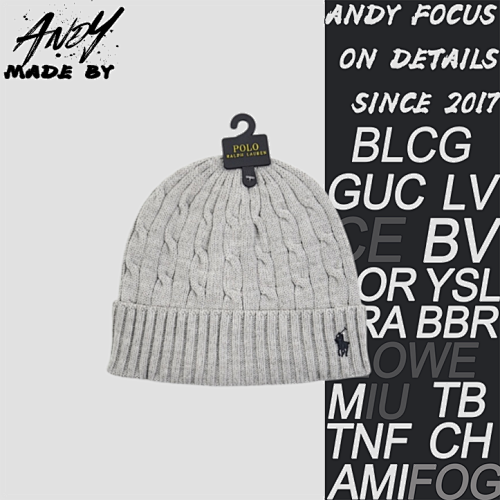 Ralph Lauren Rolled-brim Wool Beanie Grey