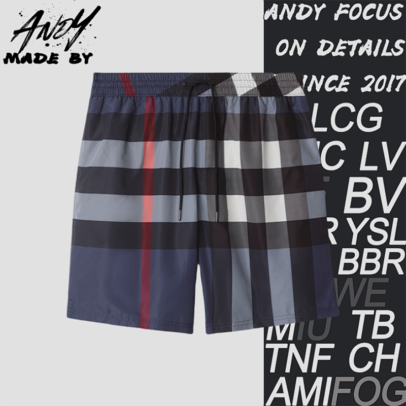 Bbr Plaid Shorts Navy Blue