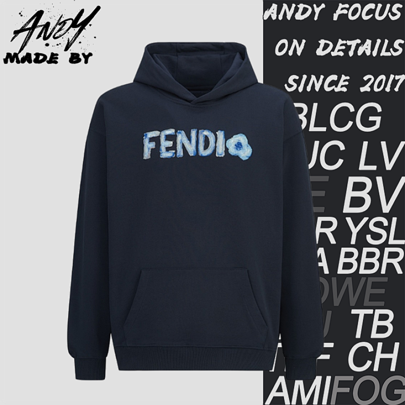 Fendi Embroidered Hand-Painted Logo Sweatshirt