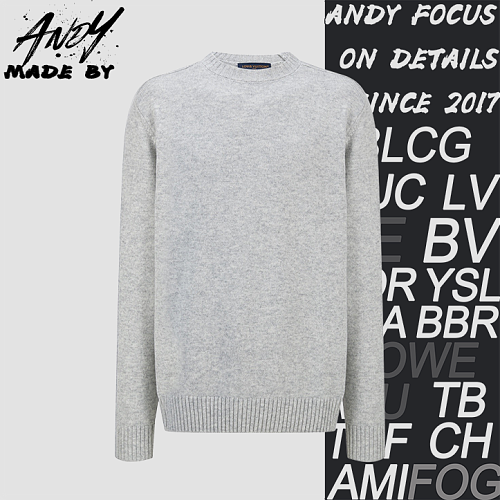 Louis Vuitton Solid Color Knit Sweater With Leather Label At The Back Neck