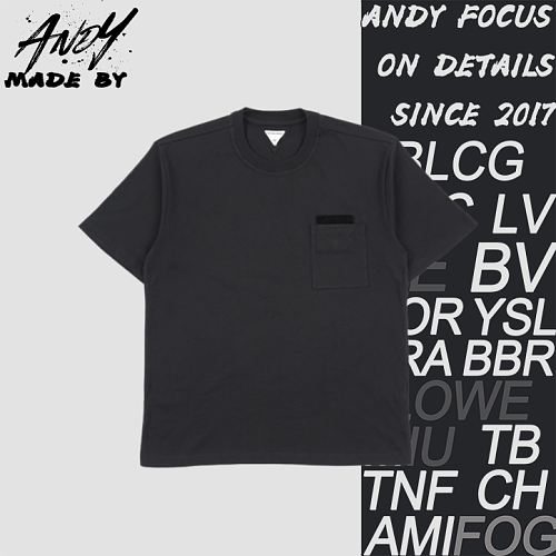 Pocket Leather Knit Short-sleeved Shirt