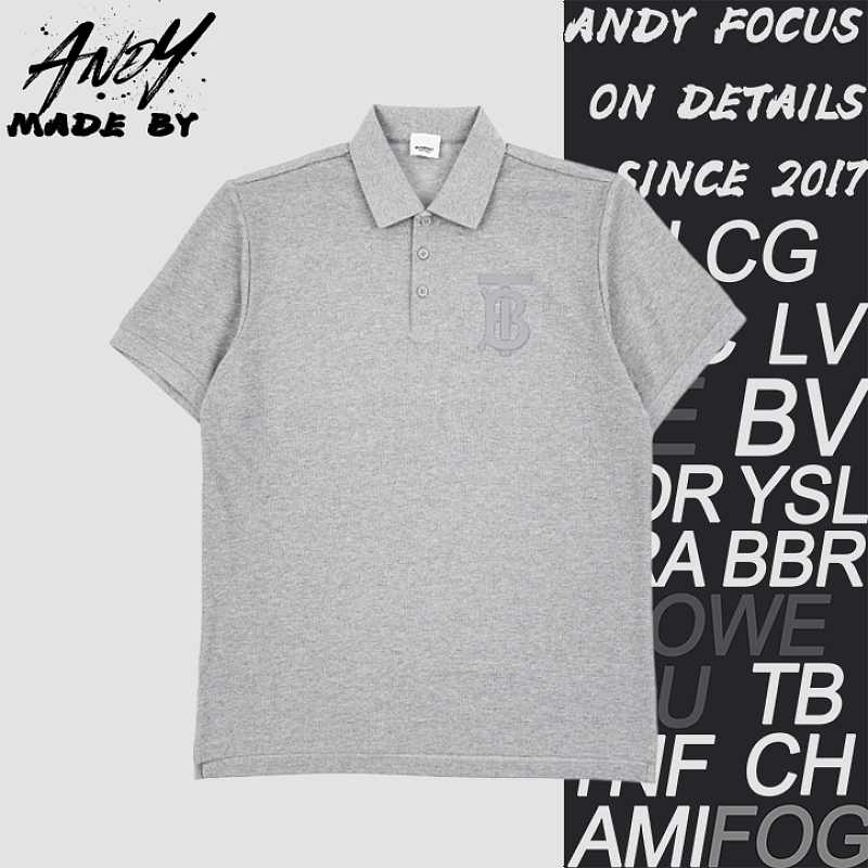 Bbr Large BT Letter Silicone Polo Short-Sleeve T-Shirt